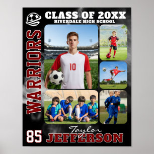 Póster Colaje de fotos de equipo de fútbol de secundaria