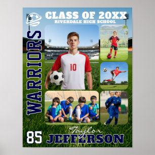 Póster Colaje de fotos de equipo de fútbol de secundaria
