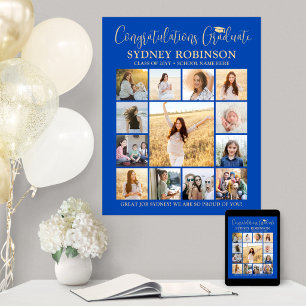 Póster Colaje de Fotos de Felicitaciones por Graduación A