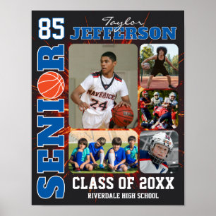 Póster Colaje de fotos de jugador de equipo de baloncesto