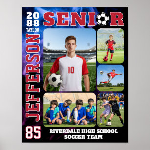 Póster Colaje de fotos de jugador de equipo de fútbol sen