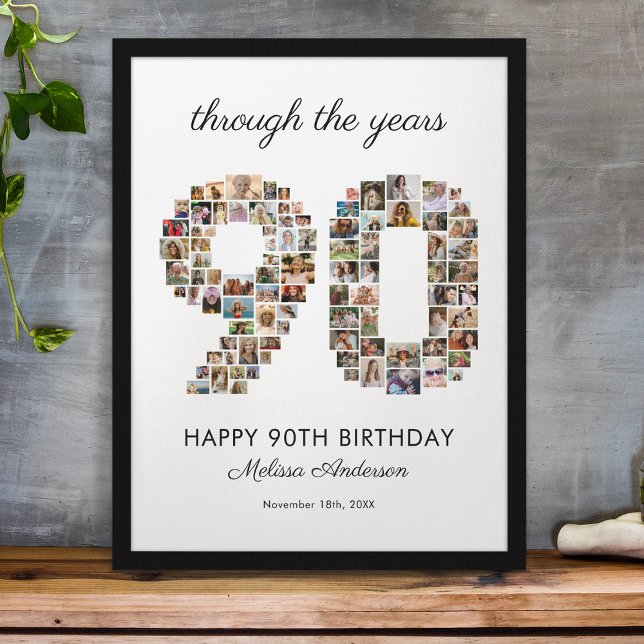 Póster Colaje de fotos del 90 cumpleaños feliz (Subido por el creador)
