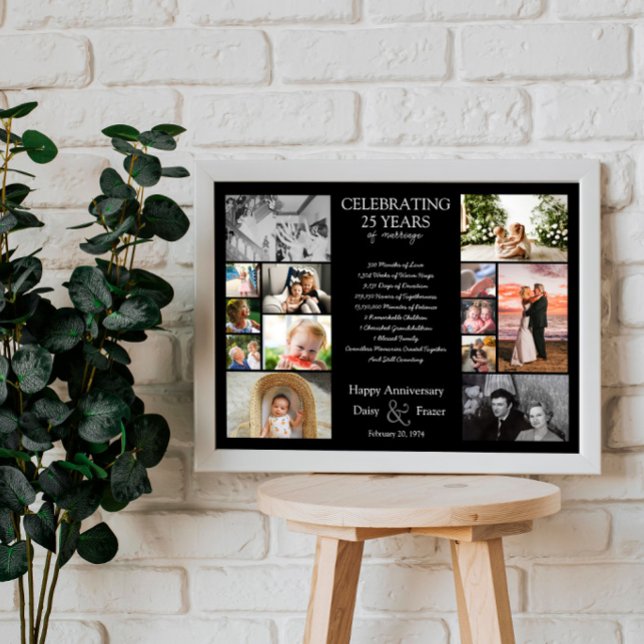 Póster Colaje de fotos editable para aniversario de bodas (Subido por el creador)