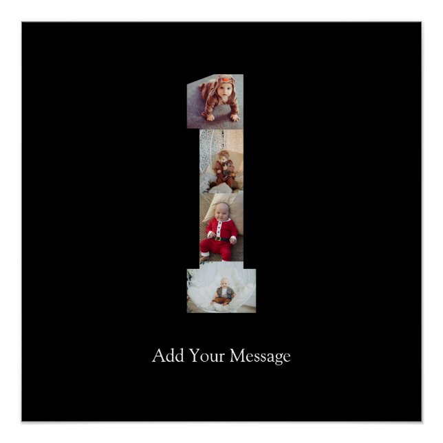 Póster Colaje de fotos en blanco y negro número 1 (Anverso)