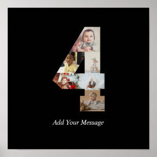 Póster Colaje de fotos en blanco y negro número 4