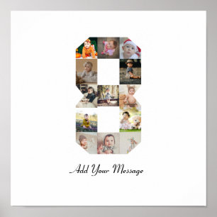 Póster Colaje de fotos en blanco y negro número 8