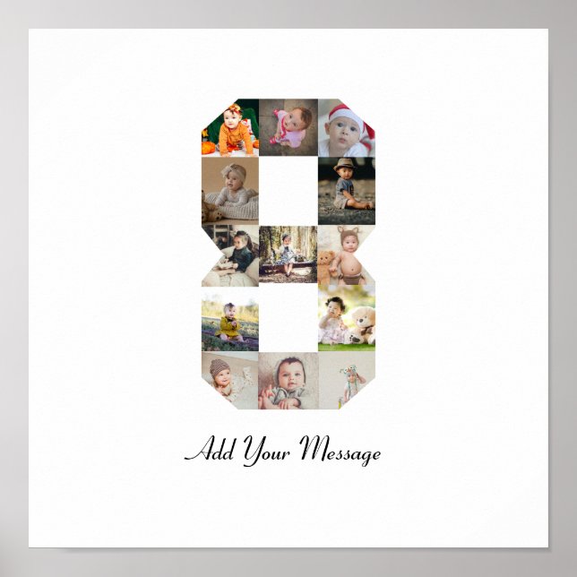 Póster Colaje de fotos en blanco y negro número 8 (Frente)