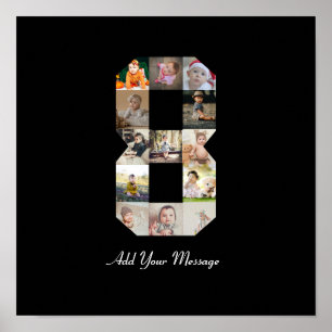 Póster Colaje de Fotos en Blanco y Negro Número 8