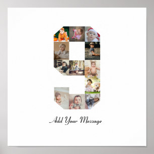 Póster Colaje de fotos en blanco y negro número 9