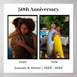 Póster Colaje de fotos en blanco y negro para aniversario