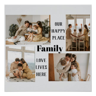 Póster Colaje de Fotos Familiares Personalizadas