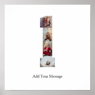 Póster Colaje de Fotos Número 1 en Blanco y Negro