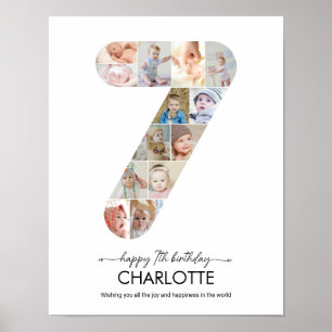 Póster Colaje de fotos número 7 personalizado para cumple