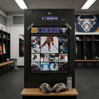 Póster Colaje de fotos personalizadas de hockey sobre hie