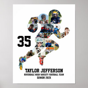 Póster Colaje de fotos personalizadas de jugador de fútbo