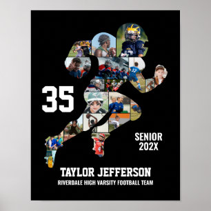 Póster Colaje de fotos personalizadas de jugador de fútbo