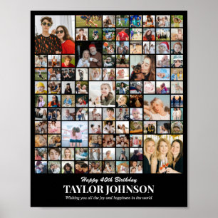 Póster Colaje de Fotos Personalizado 100 Fotos 8x10 16x20