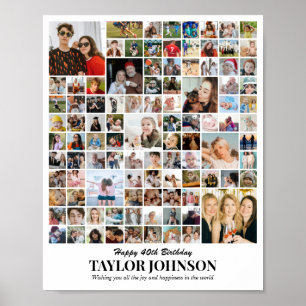 Póster Colaje de Fotos Personalizado 100 Fotos 8x10 16x20
