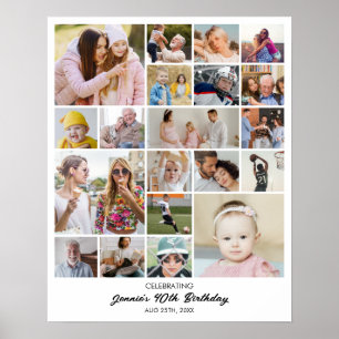Póster Colaje de Fotos Personalizado 20 Imágenes 8x10 16x