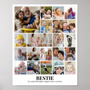 Póster Colaje de Fotos Personalizado 20 Imágenes 8x10 16x