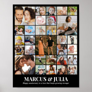 Póster Colaje de Fotos Personalizado 30 Fotos 8x10 16x20
