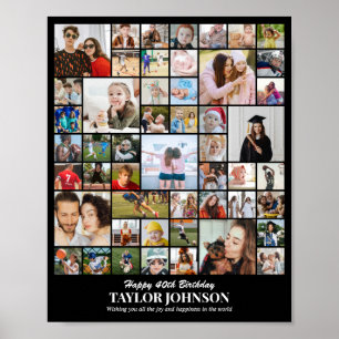 Póster Colaje de Fotos Personalizado 50 Fotos 8x10 16x20 