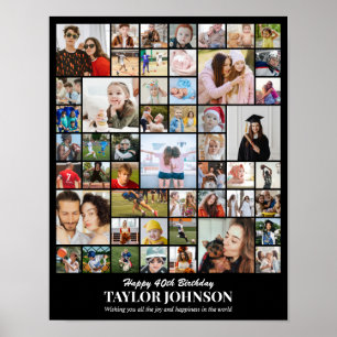 Póster Colaje de Fotos Personalizado 50 Fotos Cuadrícula