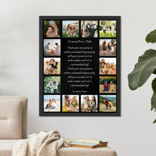 Póster Colaje de fotos personalizado con 14 fotos y poema