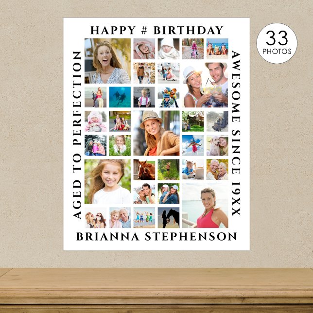 Póster Colaje de Fotos Personalizado Cumpleaños 33 (Subido por el creador)