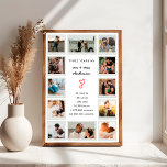 Póster Colaje de Fotos Personalizado por el 3er Aniversar<br><div class="desc">¿Estás buscando ideas de regalos para el tercer aniversario, regalos para el tercer aniversario de bodas? ¡Mira nuestra moderna impresión en lienzo falso de colaje de 12 fotos para el tercer aniversario de bodas! Ya sea que estés celebrando un importante hito en tu aniversario de bodas en tu relación o...</div>