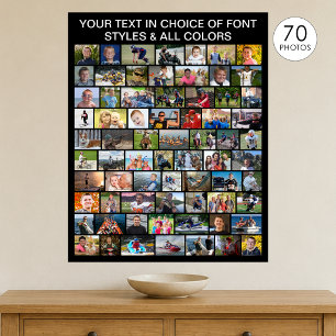 Póster Colaje de Fotos Personalizado Simple de 70 Fotos