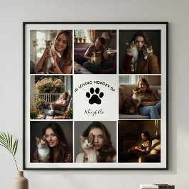 Póster Colaje de Mascotas Personalizado En Memoria Amoros