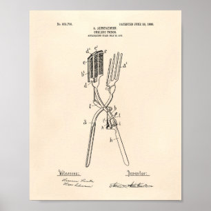 Póster Colas curling 1908 Patent Art Old Peper