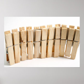 Póster Colas de madera pegadas