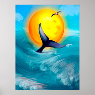 Póster colas de puestas de sol