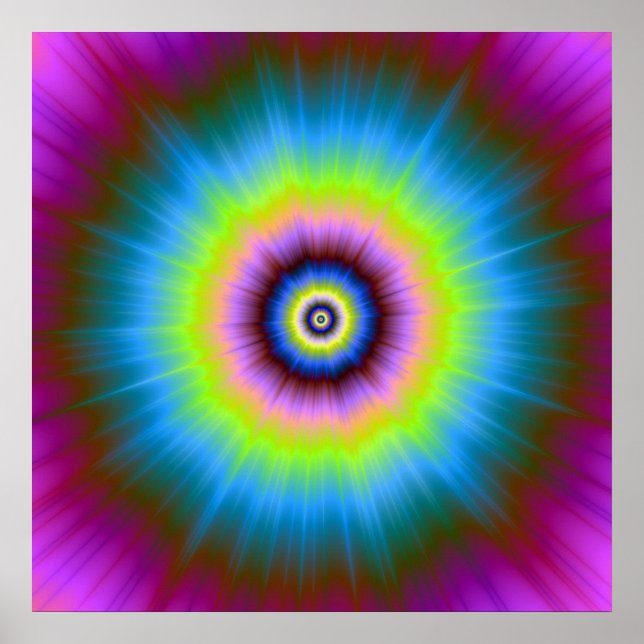 Póster Colas en Poster amarillo rosa azul (Frente)