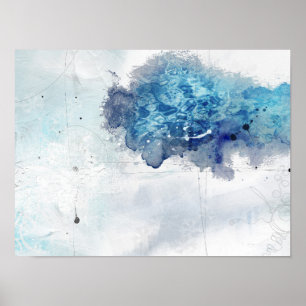 Póster Colbalt abstracto Blue1