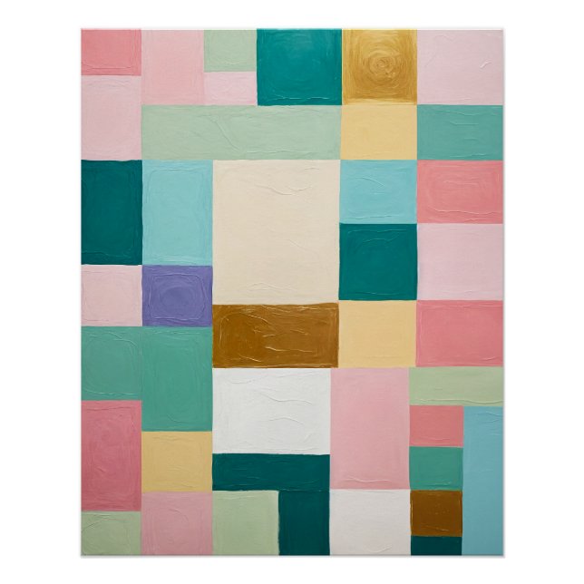 Póster Colcha geométrica pastel (Anverso)