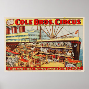 Póster Cole Bros Circus devuelve Poster principal