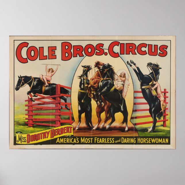Póster Cole Brothers, 1930s Circus Poster (Frente)