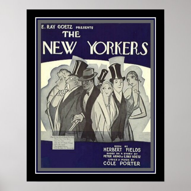 Póster Cole Porter Art Deco "New Yorkers" Imprimir 16 x 2 (Frente)