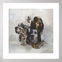 Póster Coleador inglés, caza de cochecitos de madera