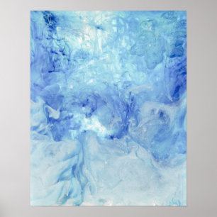Póster Colección "Blizzard" - abstracto azul y blanco