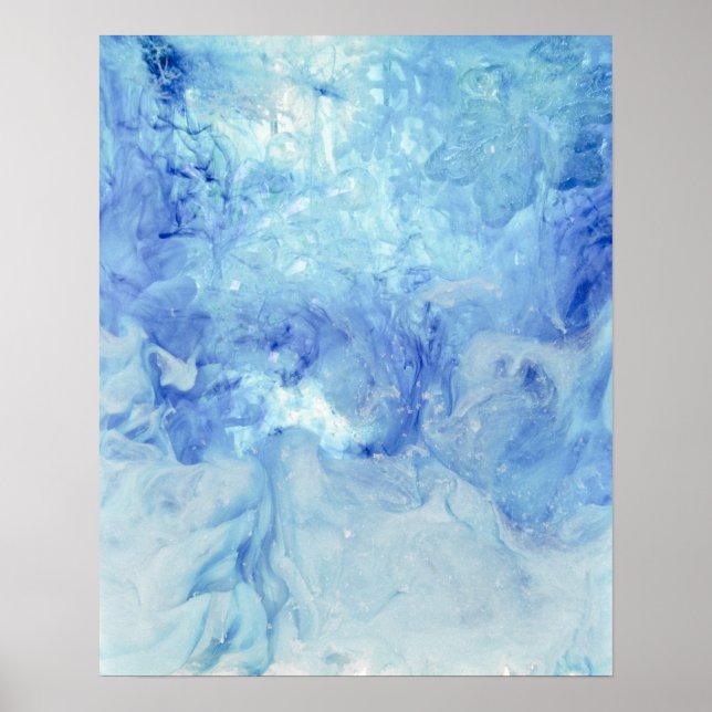 Póster Colección "Blizzard" - abstracto azul y blanco (Frente)