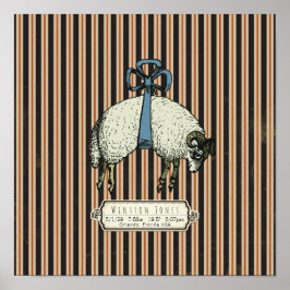 Póster Colección bonito Bow Sheep™ - (opción de lienzo)