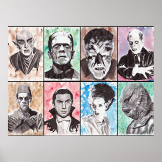 Póster Colección clásica de monstruos