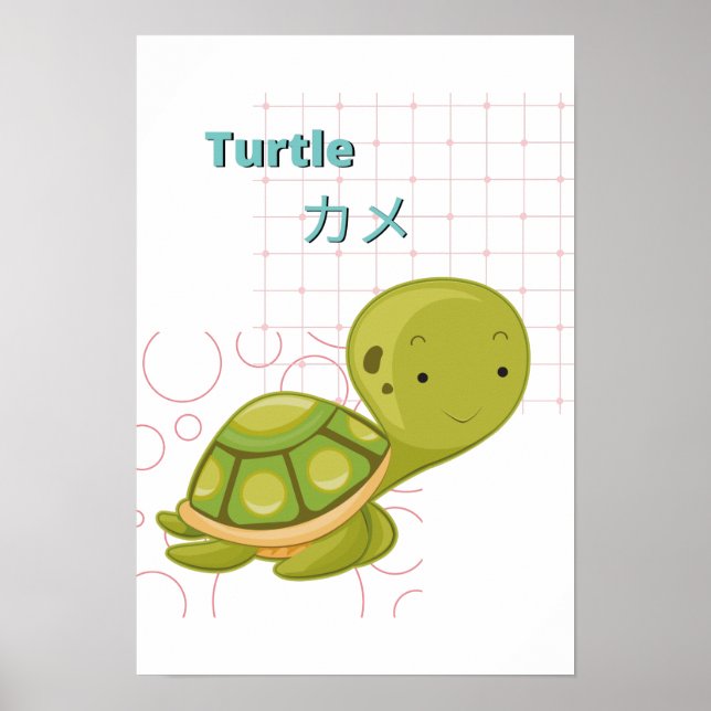Póster Colección Cute Turtle-Kawaii (Frente)