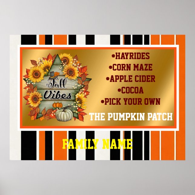 Póster Colección de acción de gracias de moda de otoño (Frente)