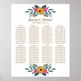 Póster Colección de Bodas blancos de flor