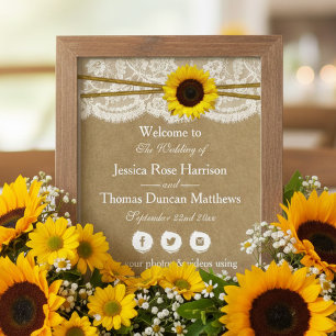 Póster Colección de Bodas Kraft, Lace & Sunflower